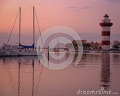 Evening at the Harbortown Lighthouse Editorial Stock Photo