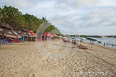 Kuta Beach in the evening in Bali, Indonesia. Editorial Stock Photo