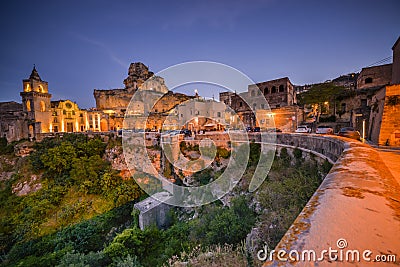 Evening light in the center of matera italy Editorial Stock Photo