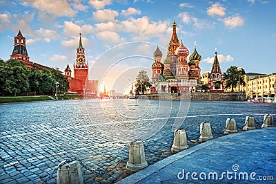 Evening light on Red Square Stock Photo