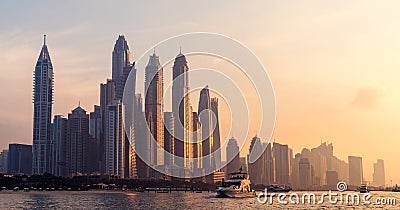 Evening Light Reflection on the Skyscrapers Editorial Stock Photo