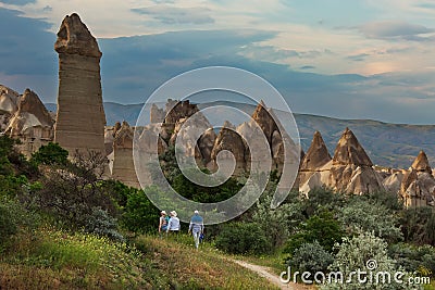 Evening in Love Valley, popular tourist destination in Cappadocia Editorial Stock Photo