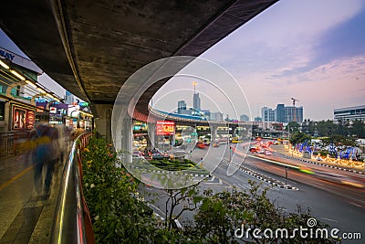 The sky walk of Victory Monument in Bangkok, Thailand. Editorial Stock Photo