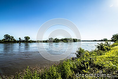 Evening at Missouri River Park Stock Photo