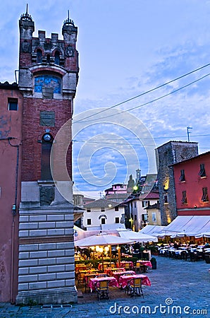 Evening at Montecatini Alto highland village in Tuscany Stock Photo