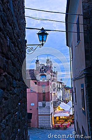 Evening at Montecatini Alto highland village in Tuscany Stock Photo