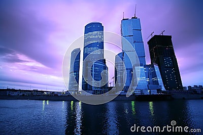 Evening on Moscow-river Stock Photo