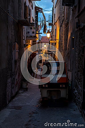 Evening narrow streets of old town Editorial Stock Photo