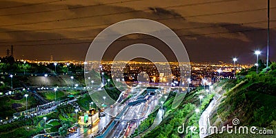 Evening panorama of Tehran Iran. Editorial Stock Photo