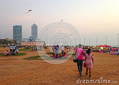 Evening park in Colombo Editorial Stock Photo