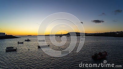 Evening on Playa Blanca. Playa Blanca is the southernmost town of the Spanish island of Lanzarote. Editorial Stock Photo