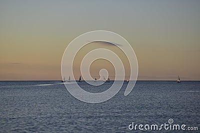 Evening regatta at the baltics Stock Photo