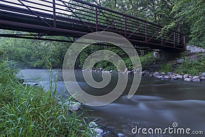 Evening River & Bridge Stock Photo