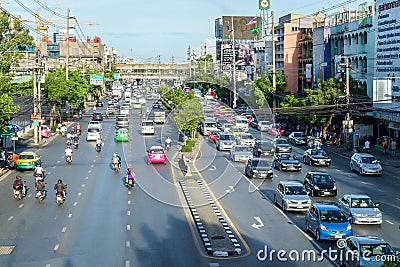 Evening rush Hour in Bangkok Centre, Thailand Editorial Stock Photo