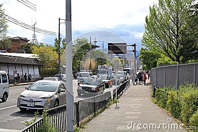 Evening rush hour in the streets of Japan Editorial Stock Photo