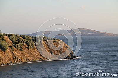 In the evening the sea lantern Lighthouse Editorial Stock Photo