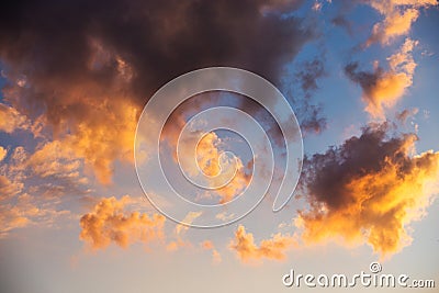 Evening sky with clouds Stock Photo