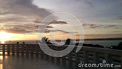 Evening sky from the peace pagoda Roomassala Stock Photo