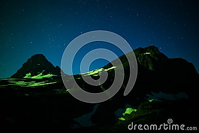 Evening stars over Glacier National Park Stock Photo