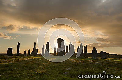 Evening at Stone Circle Stock Photo