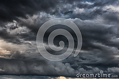 Evening Stormy Cloudy Blue Gray Sky. Use it As a Background Stock Photo