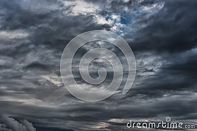 Evening Stormy Cloudy Blue Gray Sky. Use it As a Background Stock Photo