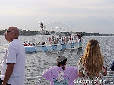 Evening Sunset Dolphin Cruise in Orange Beach, AL Editorial Stock Photo