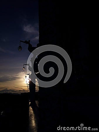 Evening sunset at Huai Plakang Temple Stock Photo