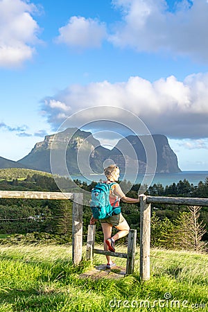 Evening sunset view of subtropical Lord Howe Island in the Tasman Sea, belonging to Australia. Stock Photo