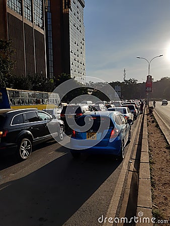 Evening Town City Traffic Nairobi Kenya ðŸ‡°ðŸ‡ª Editorial Stock Photo