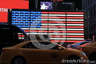 Evening traffic,Times Square,NYC,2015 Editorial Stock Photo