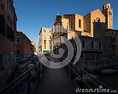 Evening Venice. Bridges and canals. Italy Editorial Stock Photo
