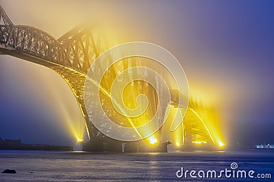 Forth Bridge over Firth of Forth near Queensferry in Scotland Stock Photo