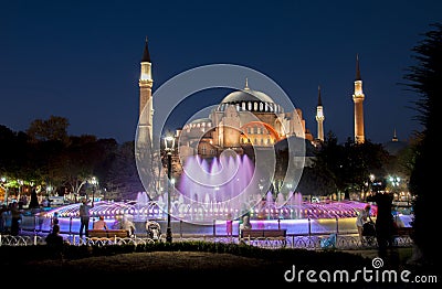 Evening view of the Hagia Sophia Editorial Stock Photo