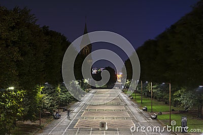 Evening view of the Kneiphof island with the Cathedral. Kaliningrad. Editorial Stock Photo