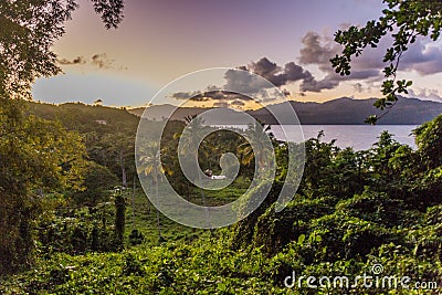 Evening view of a landscape near Las Galeras, Dominican Republ Stock Photo