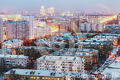 Evening view of the Moscow winter Stock Photo