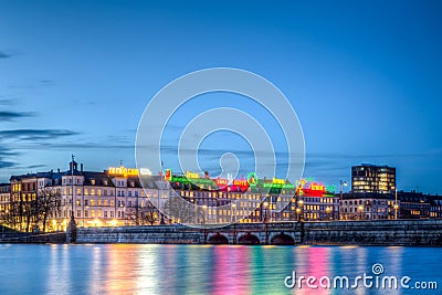 Evening View over The Lakes in Copenhagen, Denmark Editorial Stock Photo