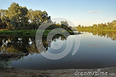 Evening view of the river Desna Stock Photo