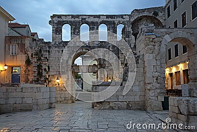 Silver gate, Porta Argentea in old town of Split, Croatia Stock Photo