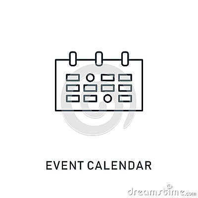 Event Calendar outline icon. Thin style design from smm icons collection. Pixel perfect symbol of event calendar icon Vector Illustration