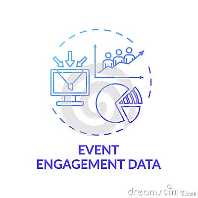 Event engagement data concept icon Vector Illustration