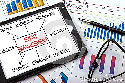 Event management flowchart concept Stock Photo