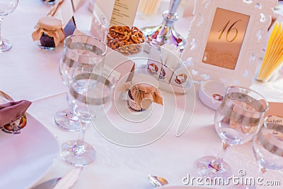 Event table arrangements Stock Photo