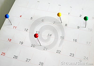 Events calendar Stock Photo