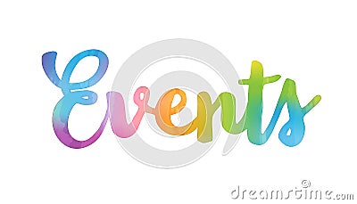 EVENTS hand lettering icon Stock Photo