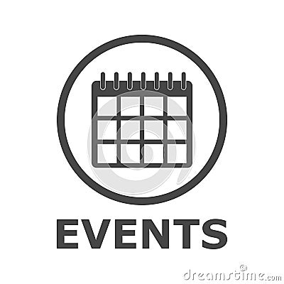 Events icon calendar icon, simple vector icon Stock Photo