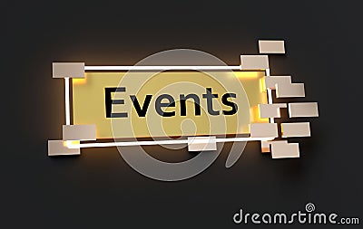 Events modern golden sign Stock Photo