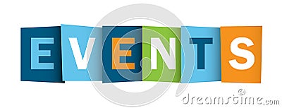 EVENTS overlapping letters banner Stock Photo