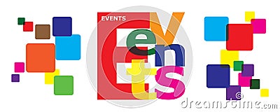 EVENTS word letter collage for corporate calendar coming up. Vector Illustration